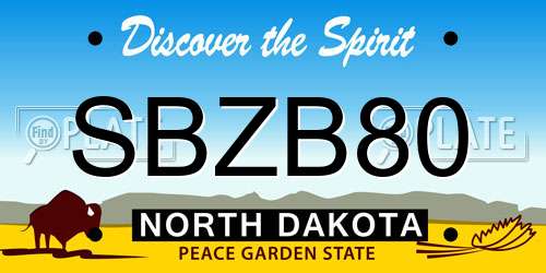 SBZB80 North Dakota License Plate