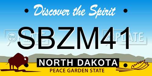 SBZM41 North Dakota License Plate