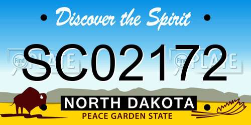 SC02172 North Dakota License Plate