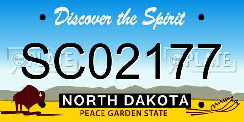 SC02177 North Dakota License Plate