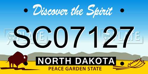 SC07127 North Dakota License Plate