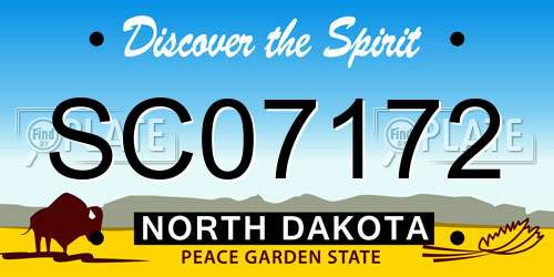 SC07172 North Dakota License Plate