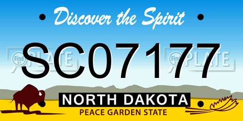 SC07177 North Dakota License Plate