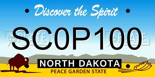 SC0P100 North Dakota License Plate
