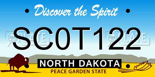 SC0T122 North Dakota License Plate
