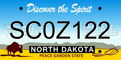 SC0Z122 North Dakota License Plate