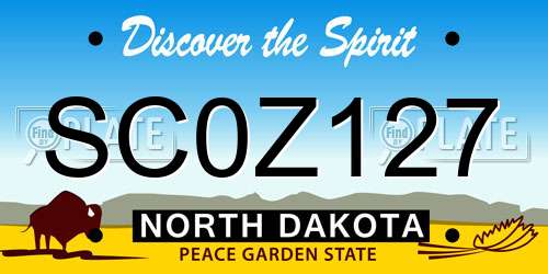 SC0Z127 North Dakota License Plate