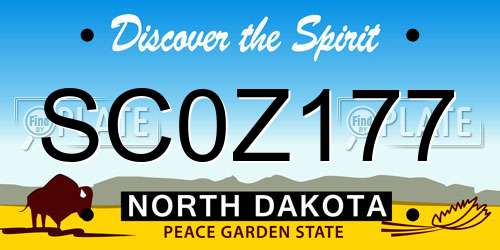 SC0Z177 North Dakota License Plate