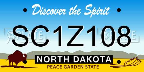 SC1Z108 North Dakota License Plate