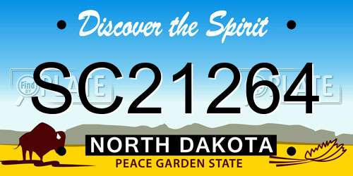 SC21264 North Dakota License Plate
