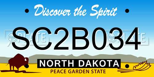 SC2B034 North Dakota License Plate