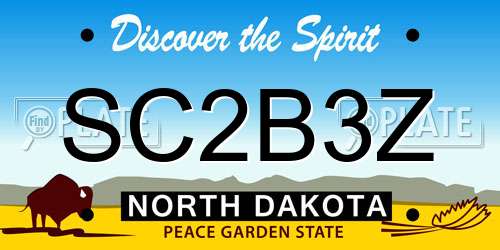 SC2B3Z North Dakota License Plate