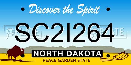 SC2I264 North Dakota License Plate