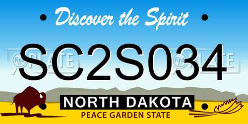 SC2S034 North Dakota License Plate