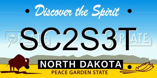 SC2S3T North Dakota License Plate