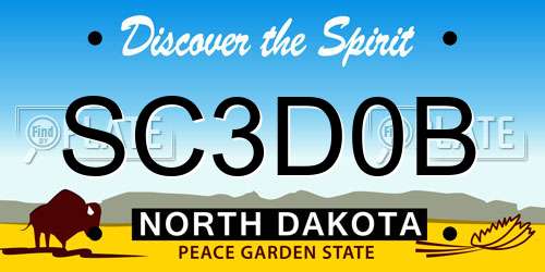 SC3D0B North Dakota License Plate