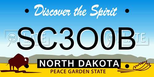 SC3O0B North Dakota License Plate