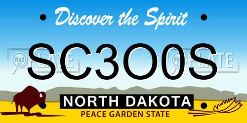 SC3O0S North Dakota License Plate