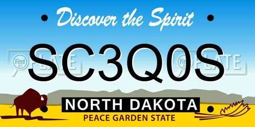 SC3Q0S North Dakota License Plate