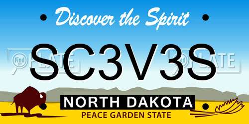 SC3V3S North Dakota License Plate