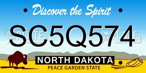 SC5Q574 North Dakota License Plate