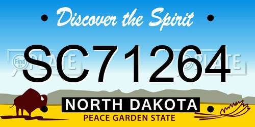 SC71264 North Dakota License Plate