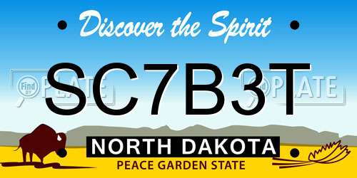 SC7B3T North Dakota License Plate