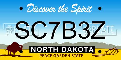 SC7B3Z North Dakota License Plate