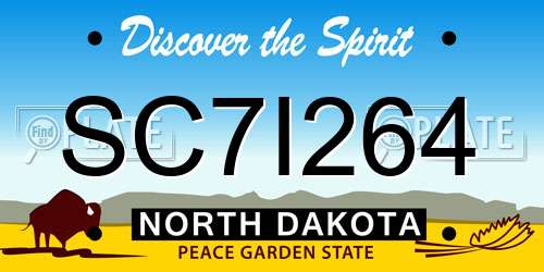 SC7I264 North Dakota License Plate