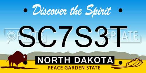 SC7S3T North Dakota License Plate