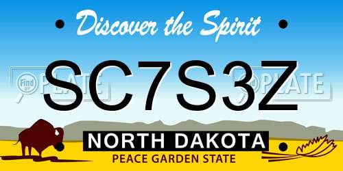 SC7S3Z North Dakota License Plate