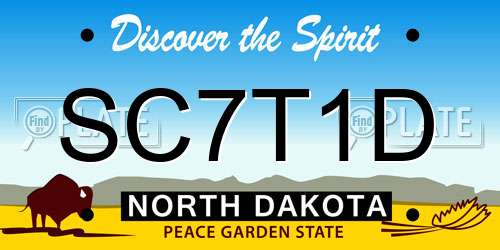 SC7T1D North Dakota License Plate