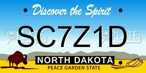 SC7Z1D North Dakota License Plate