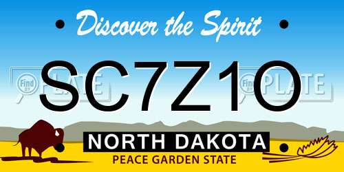 SC7Z1O North Dakota License Plate