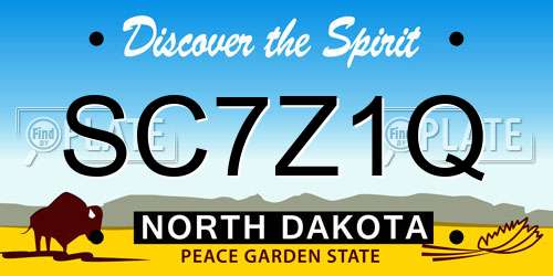 SC7Z1Q North Dakota License Plate