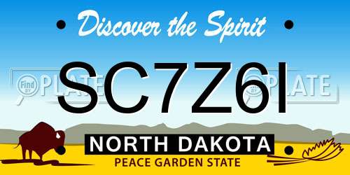 SC7Z6I North Dakota License Plate