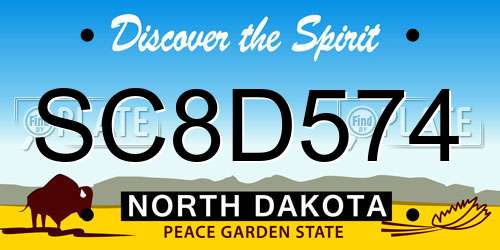 SC8D574 North Dakota License Plate