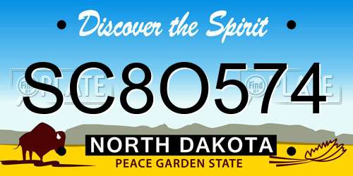 SC8O574 North Dakota License Plate