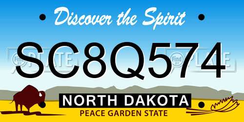 SC8Q574 North Dakota License Plate