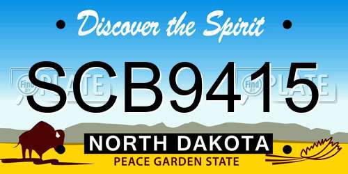 SCB9415 North Dakota License Plate