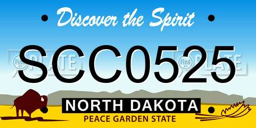 SCC0525 North Dakota License Plate