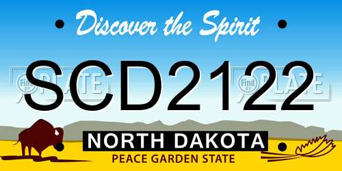 SCD2122 North Dakota License Plate