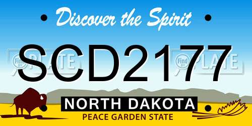 SCD2177 North Dakota License Plate