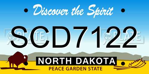 SCD7122 North Dakota License Plate