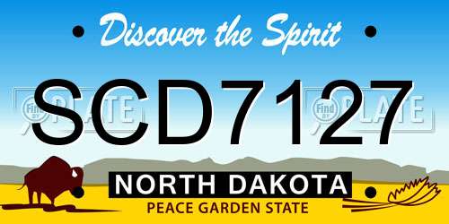 SCD7127 North Dakota License Plate