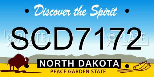 SCD7172 North Dakota License Plate