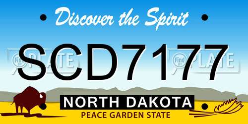 SCD7177 North Dakota License Plate