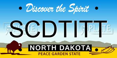 SCDTITT North Dakota License Plate