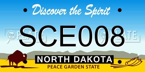 SCE008 North Dakota License Plate