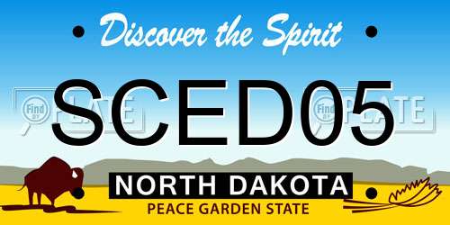 SCED05 North Dakota License Plate